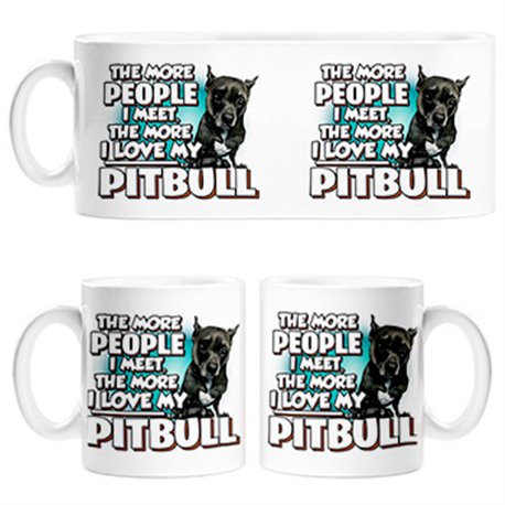 Taza I love my Pitbull negro raza perro