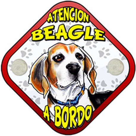 Placa perro a bordo atención Beagle