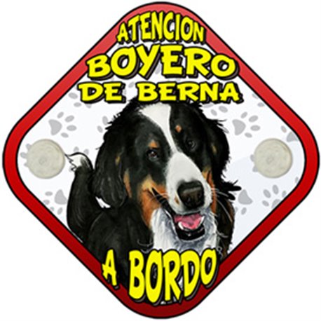 Placa perro a bordo atención Boyero de Berna