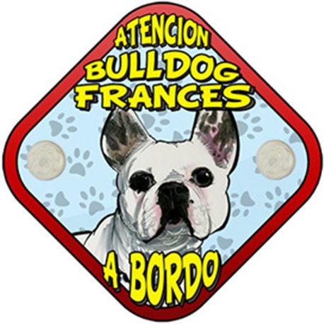 Placa perro a bordo atención Bulldog Francés