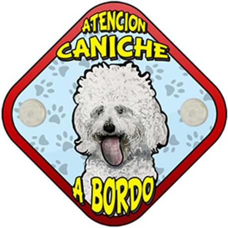 Placa perro a bordo atención Caniche