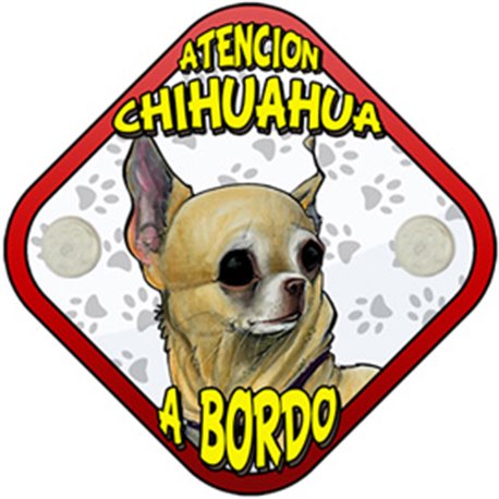 Placa perro a bordo atención Chihuahua canela