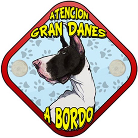 Placa perro a bordo atención Gran Danés Alerquín