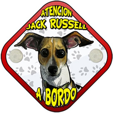 Placa perro a bordo atención Jack Russell