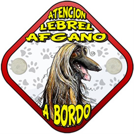 Placa perro a bordo atención Lebrel Afgano