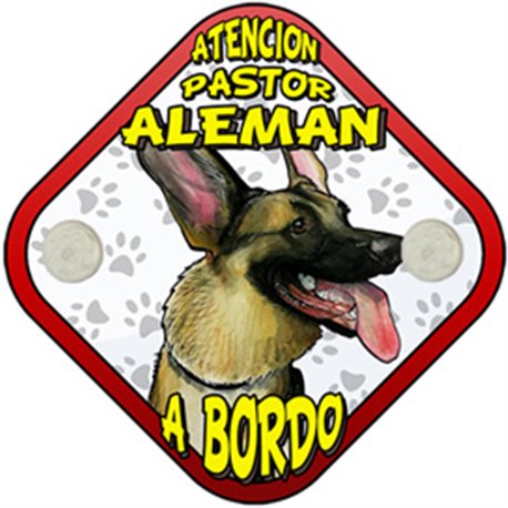 Placa perro a bordo atención Pastor Alemán