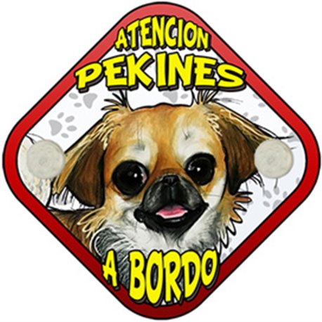 Placa perro a bordo atención Pekinés