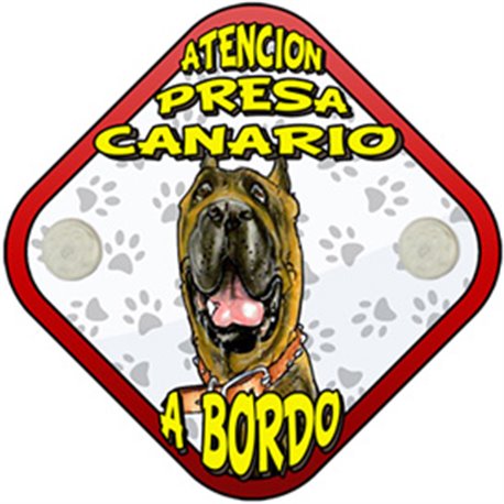 Placa perro a bordo atención Presa Canario