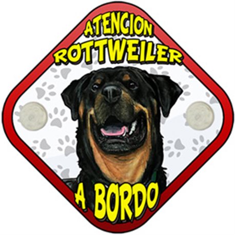 Placa perro a bordo atención Rottweiler