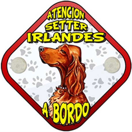 Placa perro a bordo atención Setter Irlandés