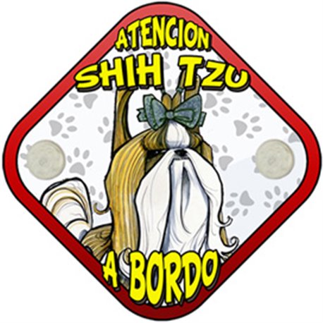 Placa perro a bordo atención Shih Tzu