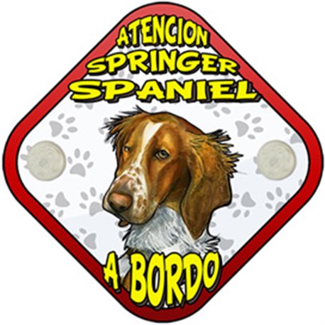 Placa perro a bordo atención Springer Spaniel
