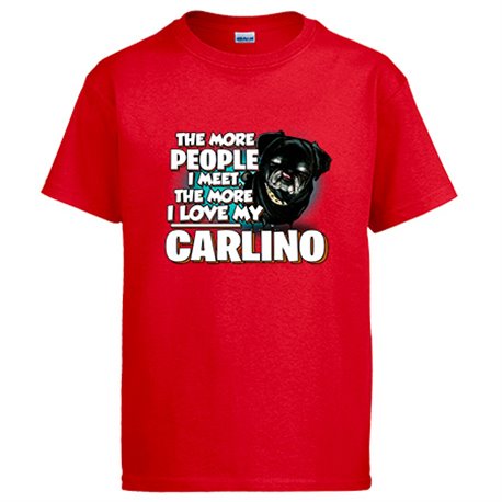 Camiseta I love my Carlino Black raza perro