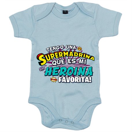 Body bebé tengo una Supermadrina que és mi heroína favorita regalo para madrina