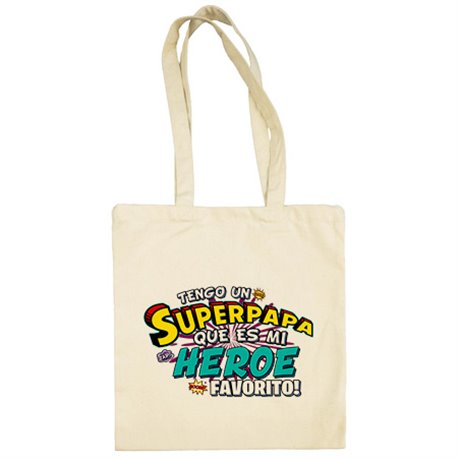 Bolsa de tela tengo una Superapapá que és mi héroe favorito regalo para padre