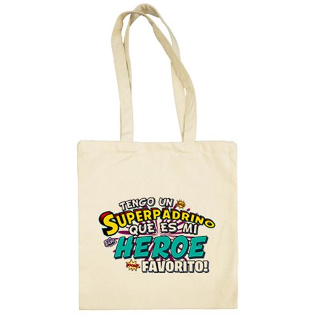 Bolsa de tela tengo una Superpadrino que és mi héroe favorito regalo para padrino