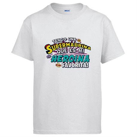 Camiseta tengo una Supermadrina que és mi heroína favorita regalo para madrina