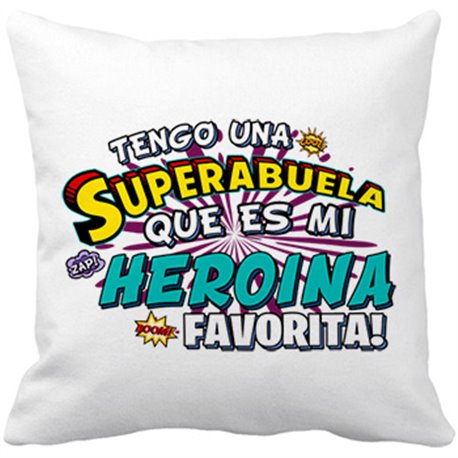 Cojín con relleno tengo una Superabuela que és mi heroína favorita regalo para abuela