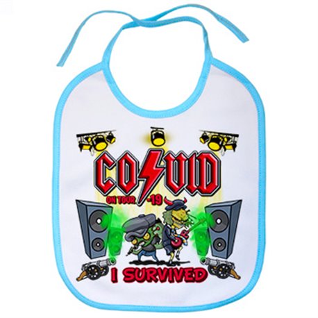 Babero parodia ACDC on Tour I survived Covid 19