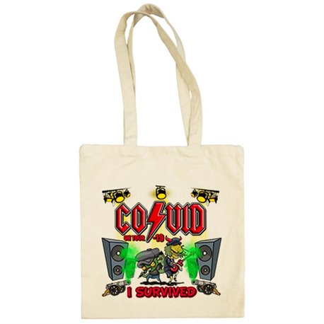 Bolsa de tela parodia ACDC on Tour I survived Covid 19