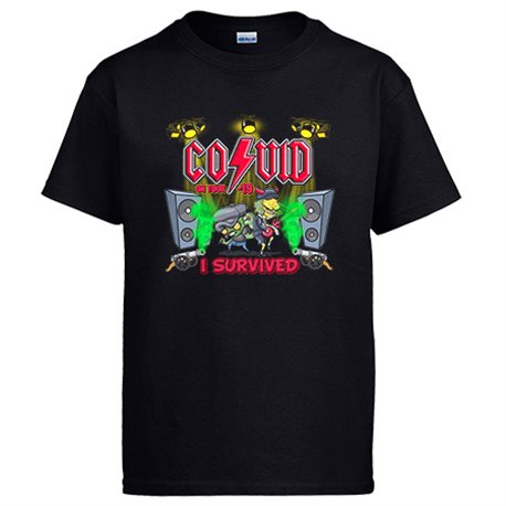 Camiseta parodia ACDC on Tour I survived Covid 19