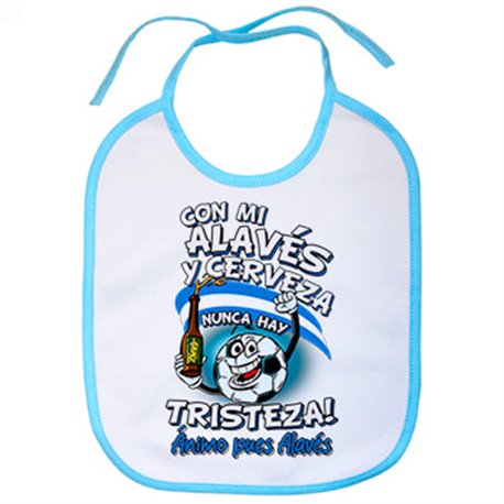 Babero frase con mi Alavés y cerveza nunca hay tristeza para aficionado al fútbol