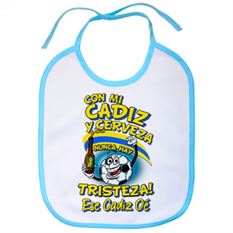 Babero frase con mi Cádiz y cerveza nunca hay tristeza para aficionado al fútbol