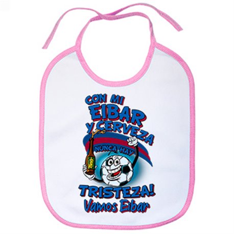 Babero frase con mi Eibar y cerveza nunca hay tristeza fútbol