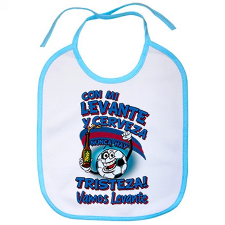 Babero frase con mi Levante y cerveza nunca hay tristeza para aficionado al fútbol