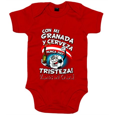 Body bebé frase con mi Granada y cerveza nunca hay tristeza Graná fútbol