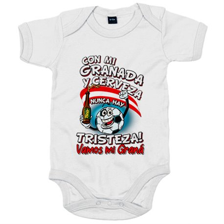 Body bebé frase con mi Granada y cerveza nunca hay tristeza Graná fútbol