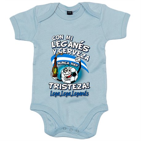 Body bebé frase con mi Leganés y cerveza nunca hay tristeza Lega fútbol