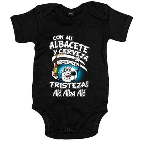 Body bebé frase con mi Albacete y cerveza nunca hay tristeza fútbol