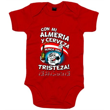 Body bebé frase con mi Almería y cerveza nunca hay tristeza fútbol