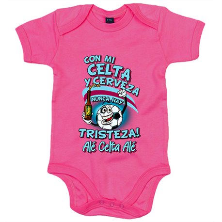 Body bebé frase con mi Celta y cerveza nunca hay tristeza fútbol