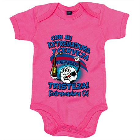 Body bebé frase con mi Extremadura y cerveza nunca hay tristeza fútbol