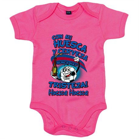 Body bebé frase con mi Huesca y cerveza nunca hay tristeza fútbol