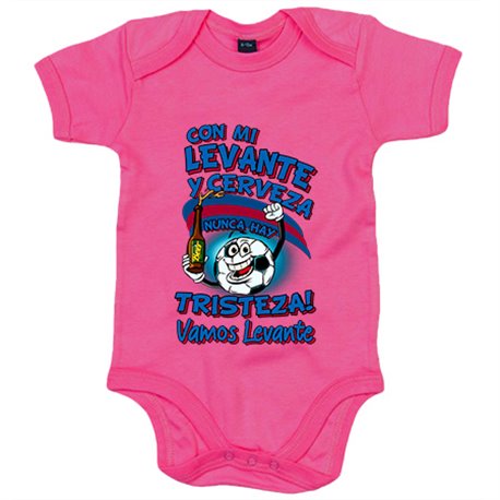 Body bebé frase con mi Levante y cerveza nunca hay tristeza para aficionado al fútbol