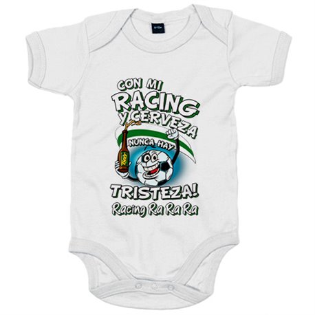 Body bebé frase con mi Racing y cerveza nunca hay tristeza Santander fútbol