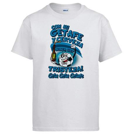 Camiseta frase con mi Getafe y cerveza nunca hay tristeza Geta fútbol