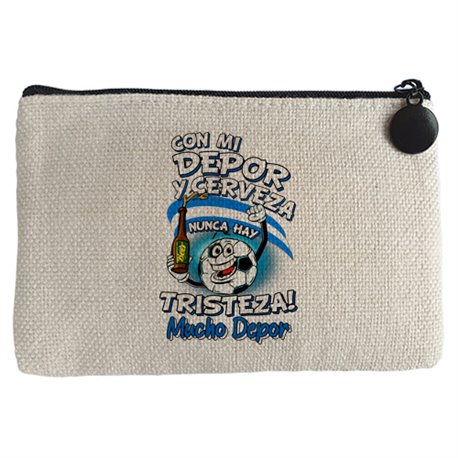 Monedero frase con mi Depor y cerveza nunca hay tristeza La Coruña fútbol