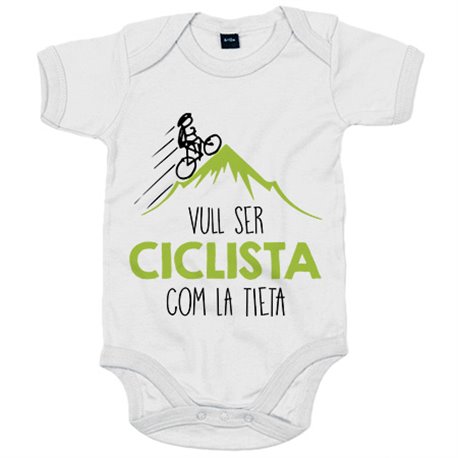 Body bebé Vull ser ciclista com la tieta