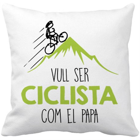 Cojín con relleno Vull ser ciclista com el papa