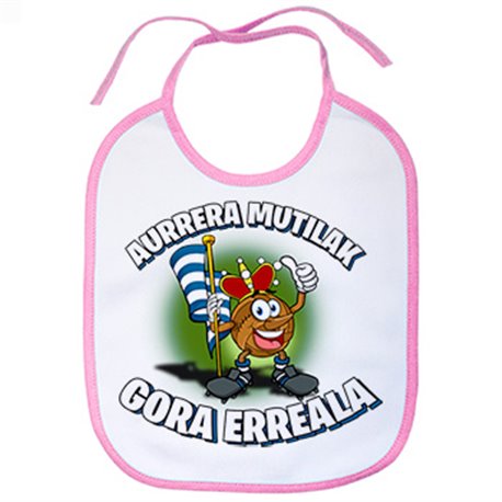 Babero parodia de la mascota de fútbol de San Sebastian el equipo txuri urdin