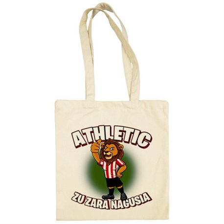 Bolsa de tela parodia del león de Bilbao la mascota de fútbol