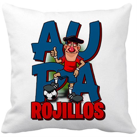 Cojín con relleno parodia de los rojillos la mascota del fútbol de Pamplona