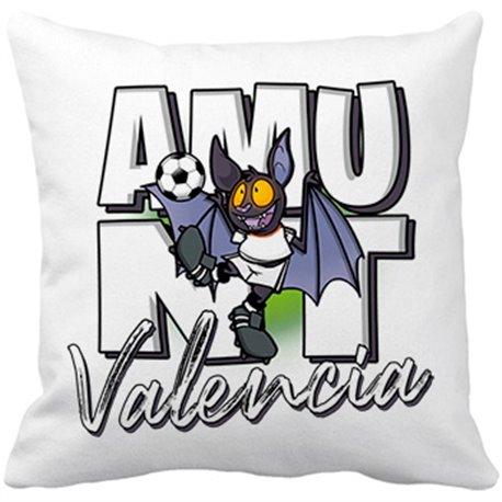 Cojín con relleno parodia de súper rat el murciélago mascota de fútbol de Valencia