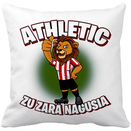 Cojín con relleno parodia del león de Bilbao la mascota de fútbol