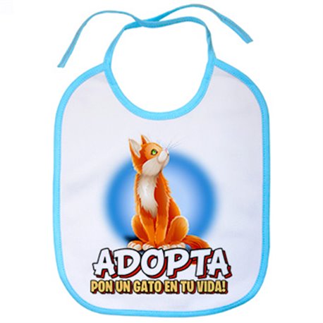 Babero adopta pon un gato en tu vida