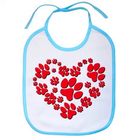 Babero amor por los perros pisada de mascota